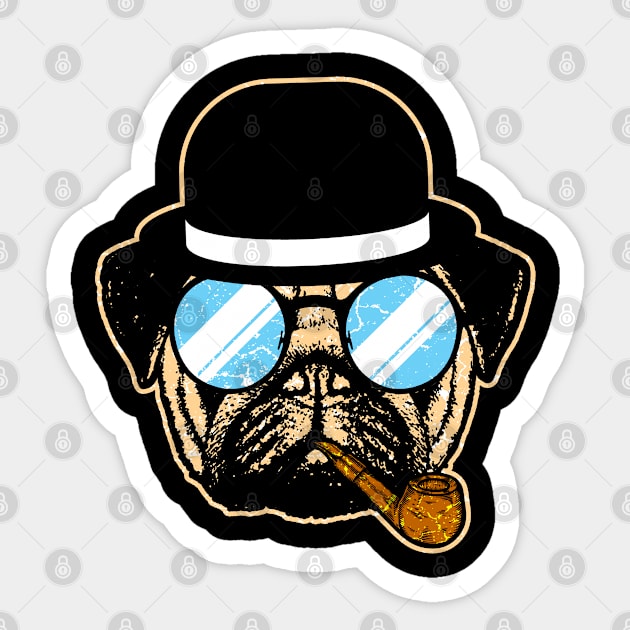 Funny Pug Sticker by Mila46